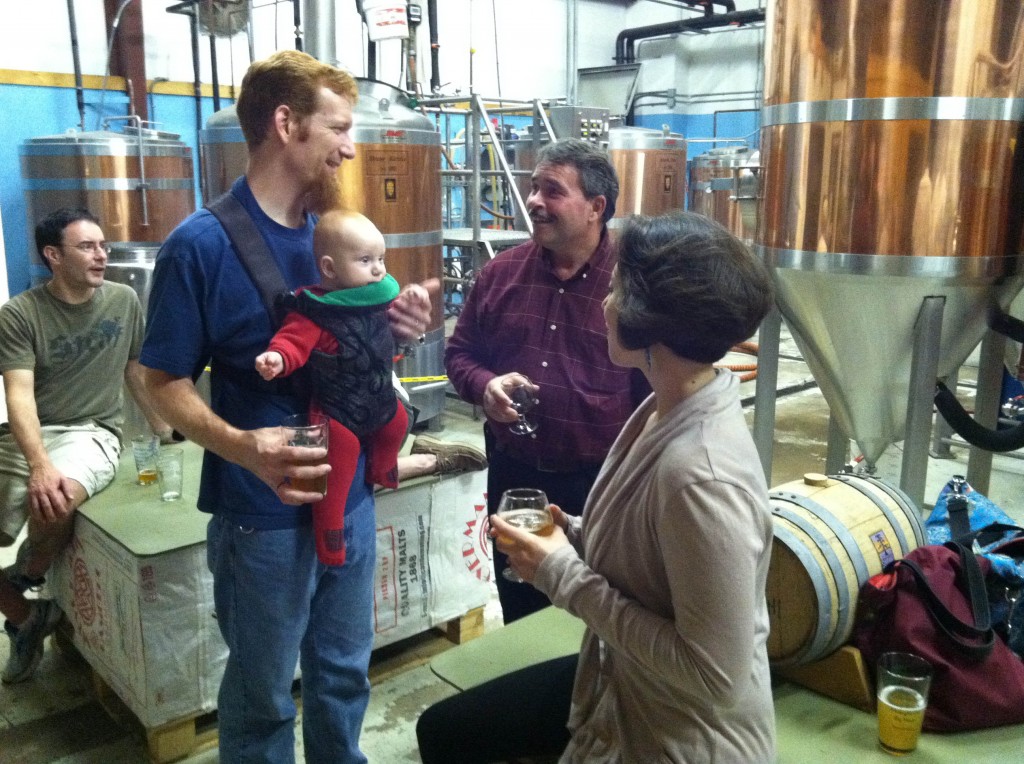 baby at brewery