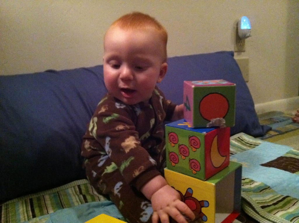 playing with blocks