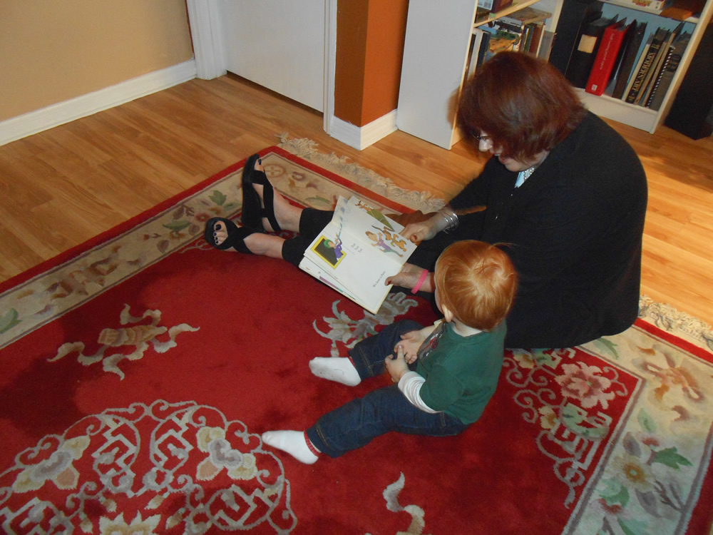 Reading with grammy.