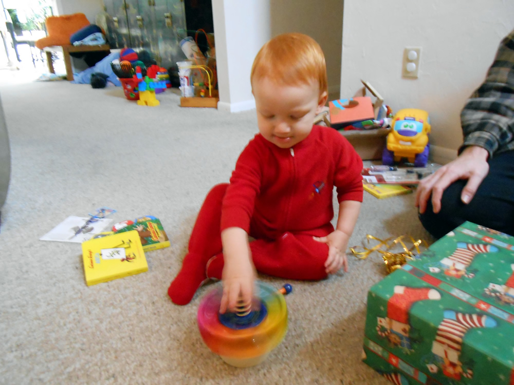 Very cool spinning chimes toy from the Norenbergs. Every adult has enjoyed playing with it too.