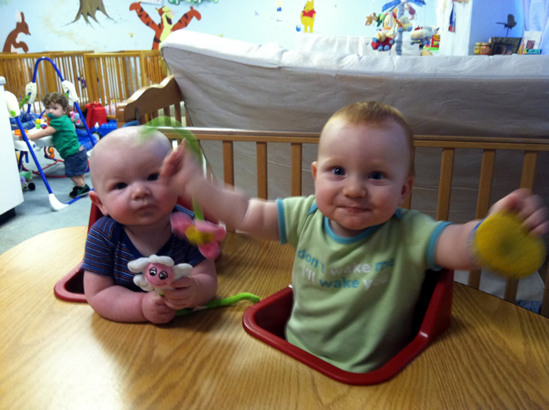 When the boys are at the table together, they call this "having a meeting."