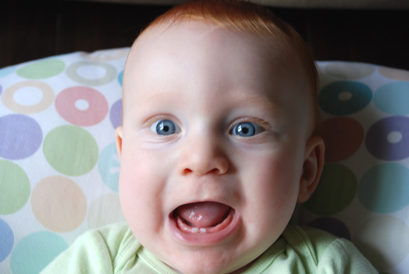 Ahhh! Check out my two front teeth - they cam in right at the same time.
