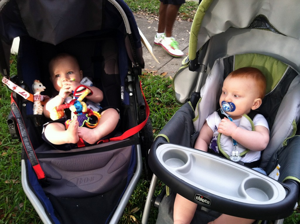 Jacob and Felix toughing out the long walk.